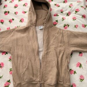 TNA Tan Boyfriend Zip Up Sweater